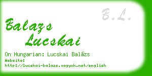 balazs lucskai business card